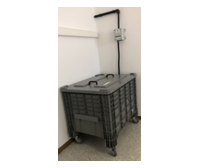 Tramsport- und Lagercontainer mit Schadluftabsaugung